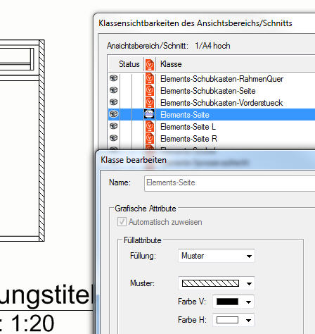 Vectorworks-Ansichtsbereich-Schnittbox-Schraffur