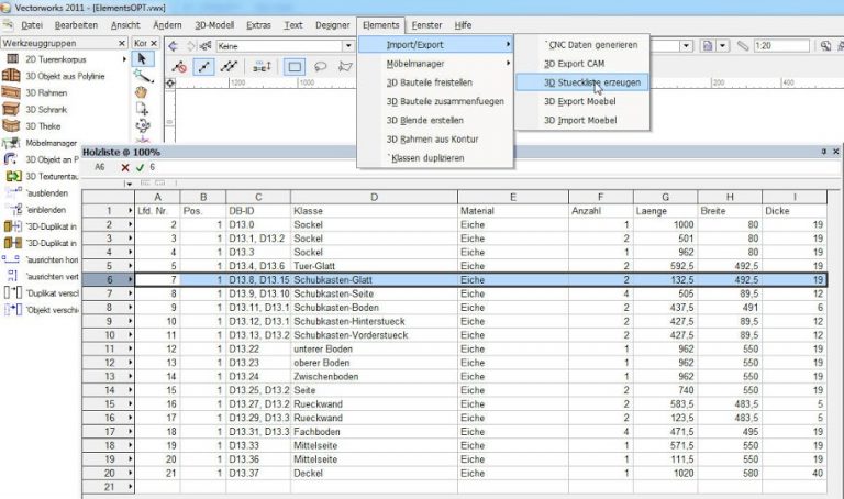 ElementsOPT_Zuschnittoptimierung-schreiner-Stueckliste_erzeugen-excel