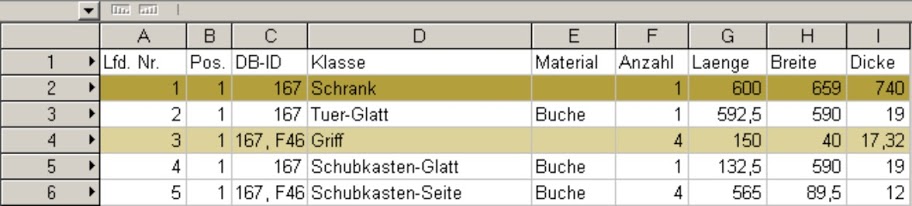 Holzliste-erzeugen-Materialliste-Schreiner-Tischler-CAD-Excel-openoffice