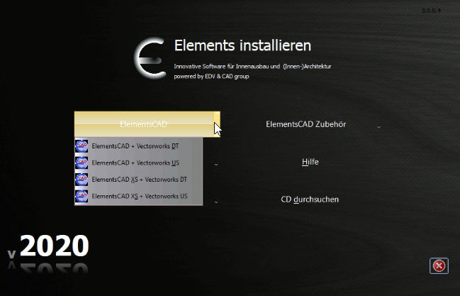 Installation-Setup-Vectorworks-Interior-CAD-Modul-ElementsCAD-Windows10